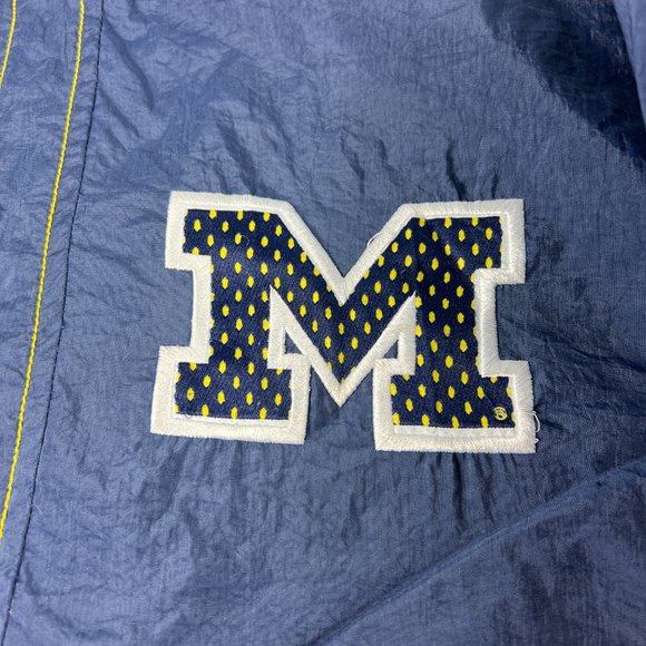 VTG 90s Nike Michigan Wolverines Jacket Small Blue Yellow Stitch Full Zip Coat - Picture 5 of 16